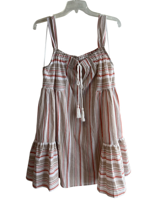 Jacquie The Label Size M Beige & Cream Cotton Blend Drawstring Sleeveless Dress Beige & Cream / M