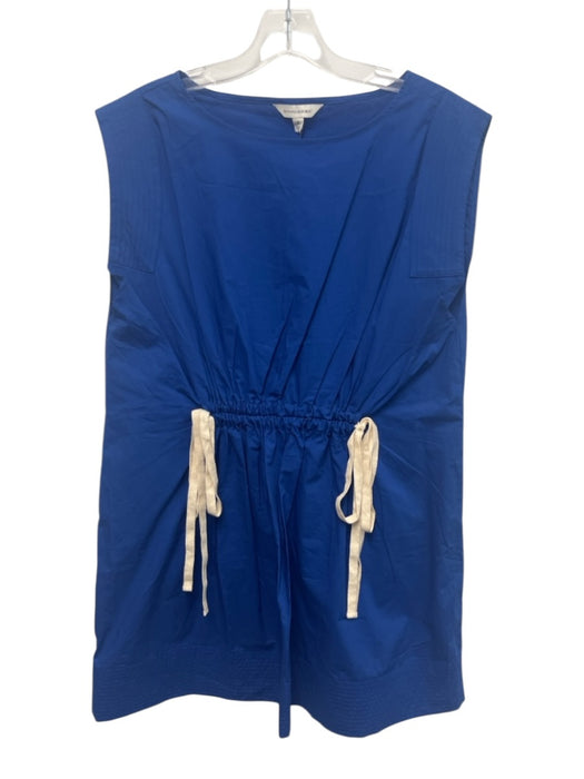 Banana Republic Size S Blue Cotton Sleeveless Wide Neck Drawstring Waist Dress Blue / S