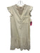 Pilcro Size XS Cream Cotton V Neck Sleeveless Patch Pocket Knee length Dress Cream / XS