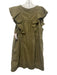 Pilcro Size M Green Cotton V Neck Sleeveless Button Front Knee length Dress Green / M