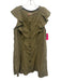 Pilcro Size M Green Cotton V Neck Sleeveless Button Front Knee length Dress Green / M