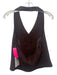 Bailey 44 Size M Dark Brown Linen Button Front Halter Top Dark Brown / M