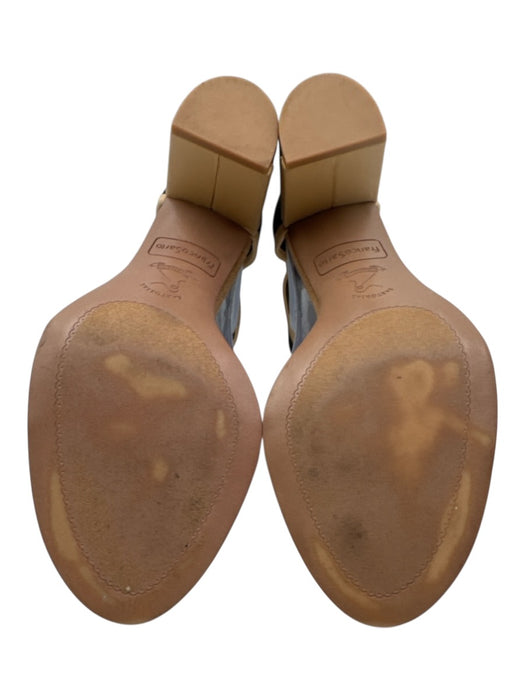Franco Sarto Shoe Size 7.5 Brown & Black Textile open toe Block Heel Sandals Brown & Black / 7.5