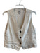 Maeve Size M Ivory linen & viscose V Neck 3 button Faux Pocket Vest Ivory / M