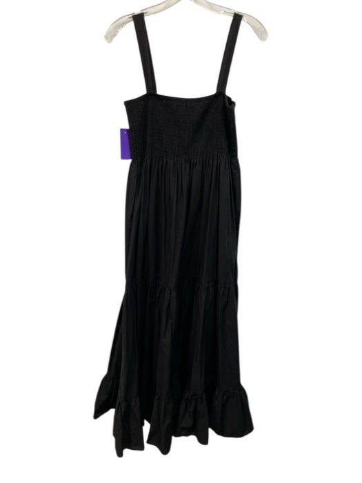 Zara Size M Black Cotton Sleeveless Tiered Smocked Dress Black / M
