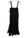 Zara Size M Black Cotton Sleeveless Tiered Smocked Dress Black / M