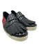 Burberry Shoe Size 40 Black & Red Leather Canvas Snake Print Fringe Flats Black & Red / 40