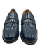 Angela Scott Shoe Size 40 Navy Blue Patent Leather Scalloped Edge Flat Loafers Navy Blue / 40