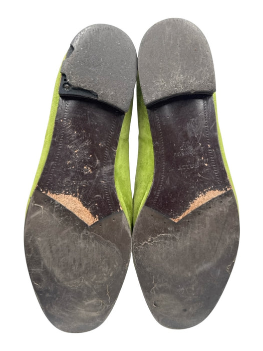 Bally Shoe Size 9 Lime Green Suede Round Toe Gold Tone Hardware Flats Loafers Lime Green / 9
