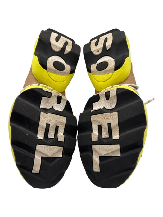 Sorel Shoe Size 9 White, Beige, Yellow Mesh Leather Detail Perforated Sneakers White, Beige, Yellow / 9
