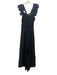 Ulla Johnson Size 6 Black Cotton & Linen Lace Accents Tie Neck Back Zip Jumpsuit Black / 6