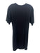 Theory Size M Black Cotton Blend Short Sleeve Pleat Detail Shirt Mini Dress Black / M