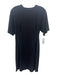 Theory Size M Black Cotton Blend Short Sleeve Pleat Detail Shirt Mini Dress Black / M