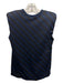 Dries Van Noten Size S Navy & Black Cotton Striped Sleeveless Shoulder Pads Top Navy & Black / S