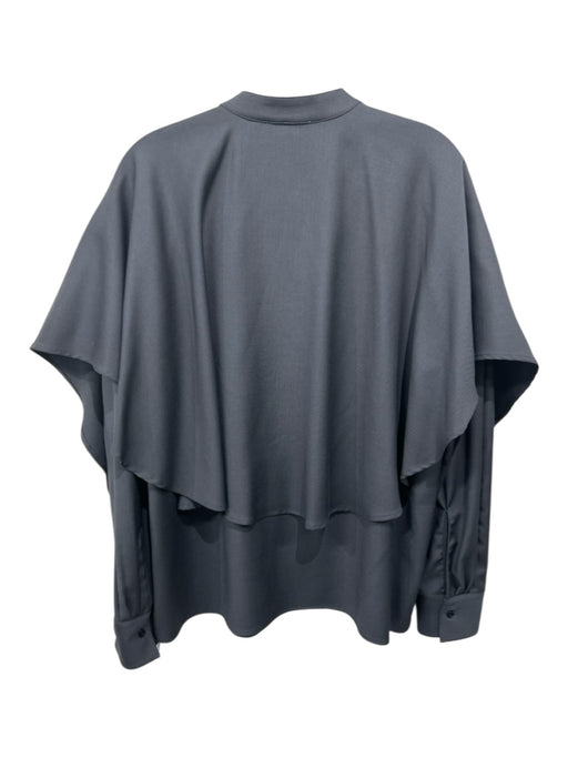 Loulou Studio Size S Gray Wool Long Sleeve Flap Button Front Cape Top Gray / S