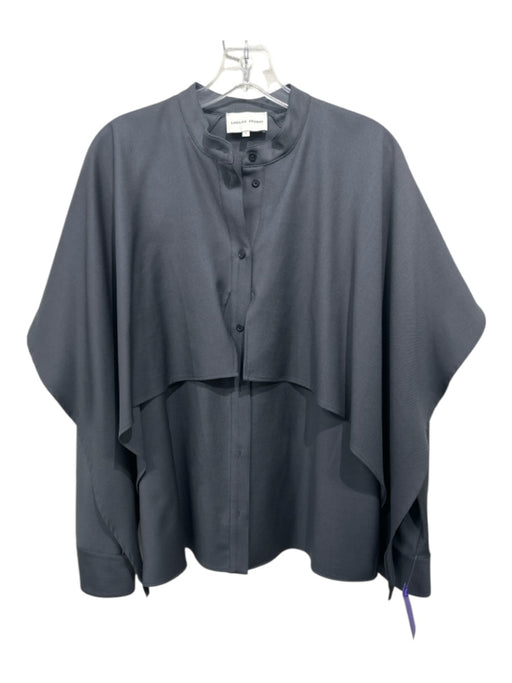 Loulou Studio Size S Gray Wool Long Sleeve Flap Button Front Cape Top Gray / S