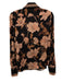 Zimmermann Size 2 Black & Peach Silk Blend Floral lantern sleeve Button Down Top Black & Peach / 2