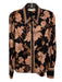 Zimmermann Size 2 Black & Peach Silk Blend Floral lantern sleeve Button Down Top Black & Peach / 2