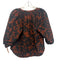 Apiece Apart Size S Black & Brown Cotton Floral Silhouette gathered yoke Top Black & Brown / S