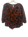 Apiece Apart Size S Black & Brown Cotton Floral Silhouette gathered yoke Top Black & Brown / S