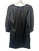Velvet Size S Black PU Leather Pleat Detail Half Sleeve Side Pocket Shift Dress Black / S