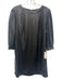 Velvet Size S Black PU Leather Pleat Detail Half Sleeve Side Pocket Shift Dress Black / S