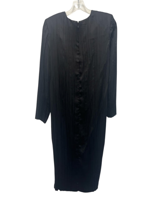 COS Size 4 Black Polyester Pleated Side Slits Midi Dress Black / 4