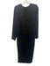 COS Size 4 Black Polyester Pleated Side Slits Midi Dress Black / 4