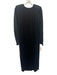 COS Size 4 Black Polyester Pleated Side Slits Midi Dress Black / 4