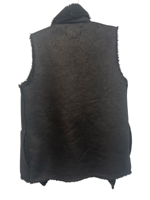 Velvet Size P Black Polyester Faux Fur Shawl Collar Vest Black / P