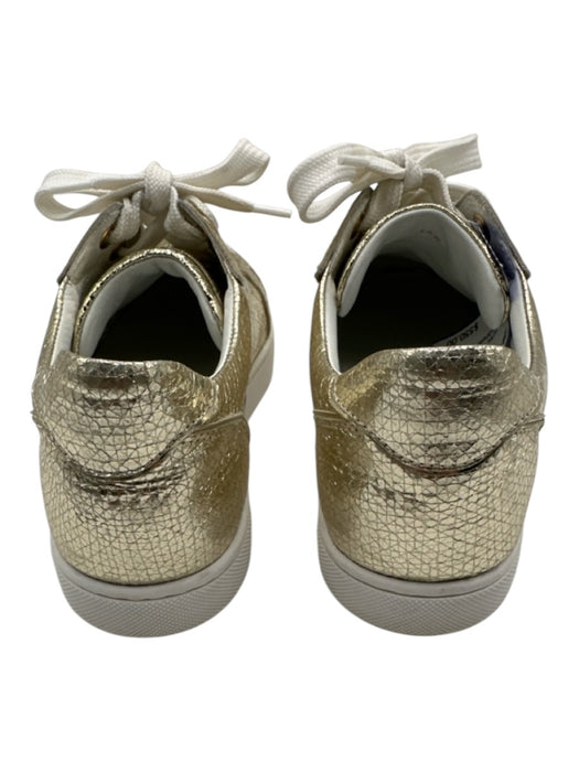 Christian Louboutin Shoe Size 36.5 Gold Leather round toe lace up Sneakers Gold / 36.5