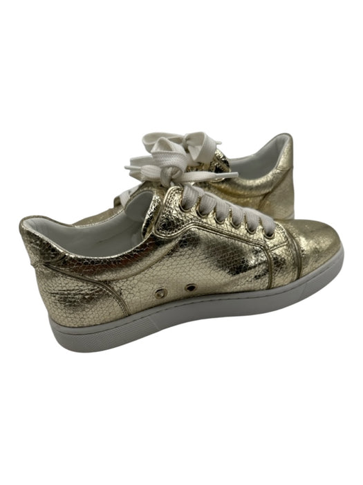 Christian Louboutin Shoe Size 36.5 Gold Leather round toe lace up Sneakers Gold / 36.5