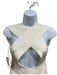 Balmain Size 38 Cream Viscose Blend Sleeveless bondage Snap Closure Bodysuit Cream / 38