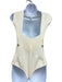 Balmain Size 38 Cream Viscose Blend Sleeveless bondage Snap Closure Bodysuit Cream / 38