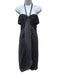 Versace Size 42/8 Dark Gray Silk Blend Halter Neck Gathered Cut Out Mini Dress Dark Gray / 42/8
