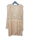 Christian Dior Size 4 Light Pink Silk Long Sleeve Chevron Pleated Surplice Dress Light Pink / 4