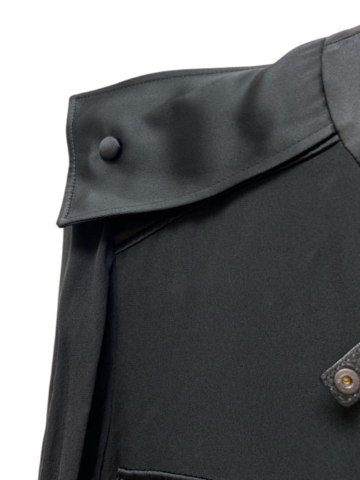Tom Ford Size 38 Black Silk Leather trim Button Front Cut Out Pockets Jumpsuit Black / 38