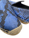 Celine Shoe Size 37 Blue & Black Python Raffia Leather Espadrille Blue & Black / 37