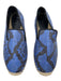 Celine Shoe Size 37 Blue & Black Python Raffia Leather Espadrille Blue & Black / 37