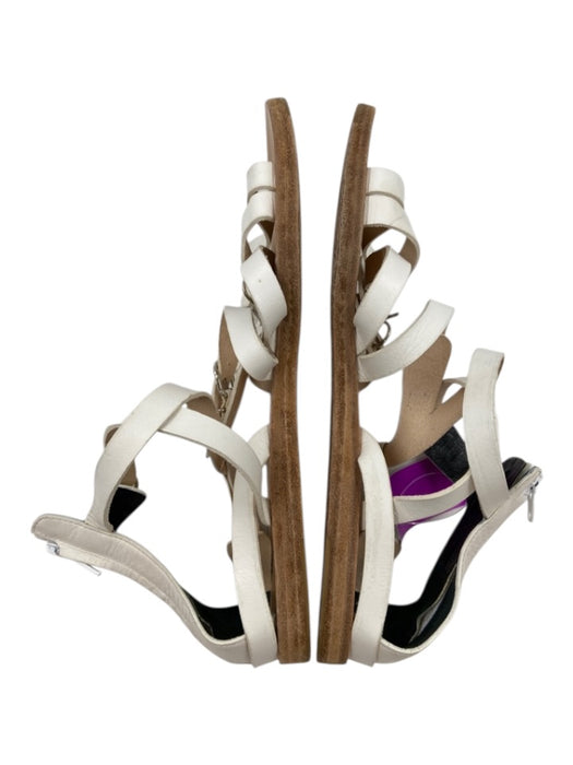 Balenciaga Shoe Size 38 white & tan Leather Silver Hardware Gladiator Sandals white & tan / 38
