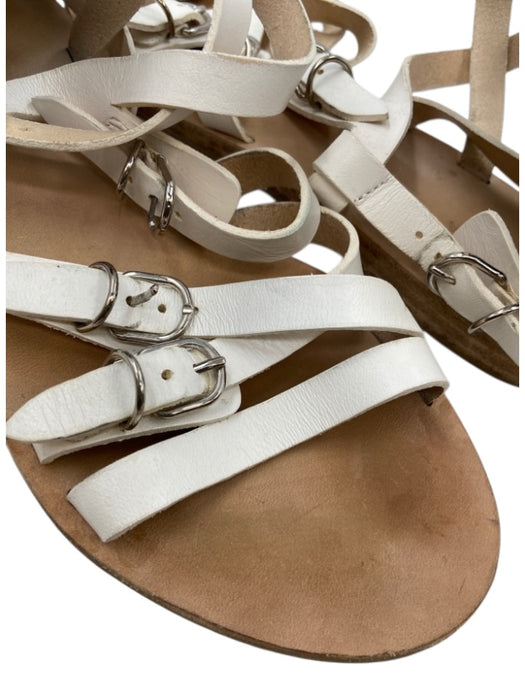 Balenciaga Shoe Size 38 white & tan Leather Silver Hardware Gladiator Sandals white & tan / 38