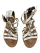 Balenciaga Shoe Size 38 white & tan Leather Silver Hardware Gladiator Sandals white & tan / 38