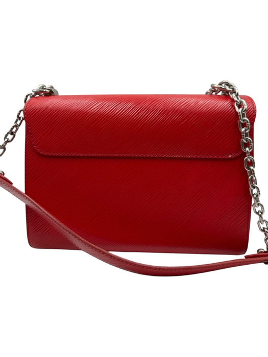 Louis Vuitton Red Leather Epi Leather Silver Hardware Flap Chain Bag Red / MM