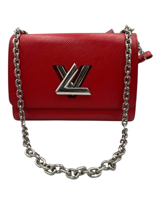 Louis Vuitton Red Leather Epi Leather Silver Hardware Flap Chain Bag Red / MM