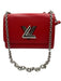 Louis Vuitton Red Leather Epi Leather Silver Hardware Flap Chain Bag Red / MM