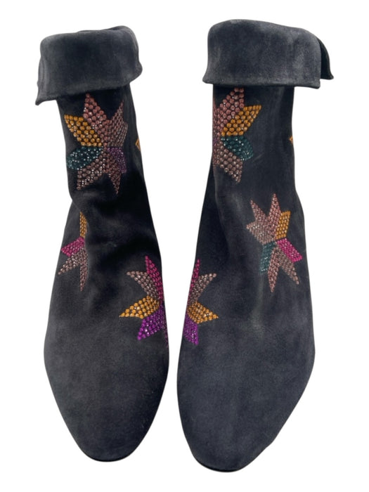 Isabel Marant Shoe Size 41 Gray Suede Star Detail Almond Toe Stack Heel Booties Gray / 41