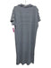 J. McLaughlin Size L Blue & White Nylon & Spandex Short Sleeve Stripe Midi Dress Blue & White / L