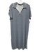 J. McLaughlin Size L Blue & White Nylon & Spandex Short Sleeve Stripe Midi Dress Blue & White / L