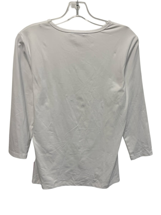 J. McLaughlin Size S White Nylon & Spandex Long Sleeve Crew Neck T Shirt Top White / S