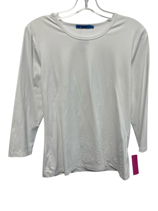J. McLaughlin Size S White Nylon & Spandex Long Sleeve Crew Neck T Shirt Top White / S